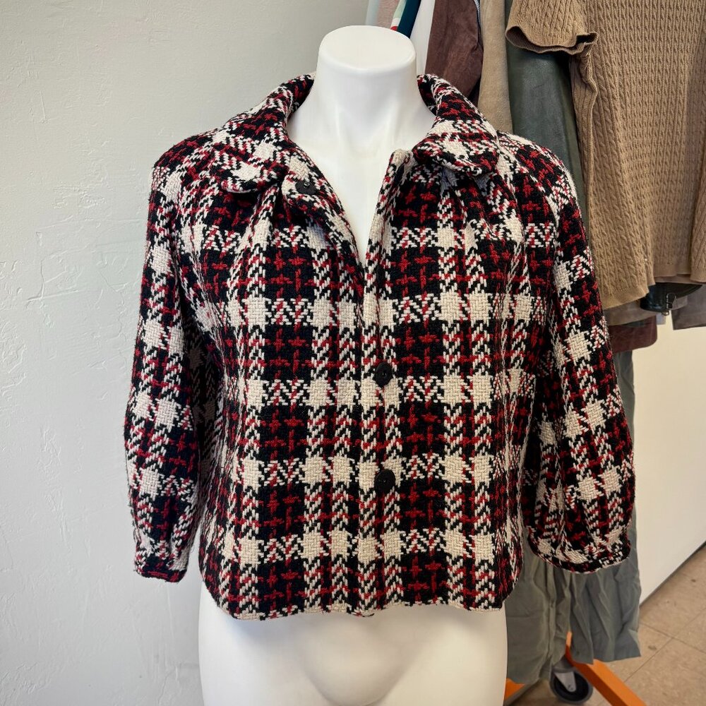 Women's Petite M Plaid Woven Jacket